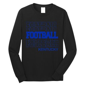 Football Kentucky In Modern Stacked Lettering Long Sleeve Shirt