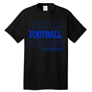 Football Kentucky In Modern Stacked Lettering Tall T-Shirt