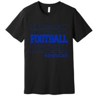 Football Kentucky In Modern Stacked Lettering Premium T-Shirt