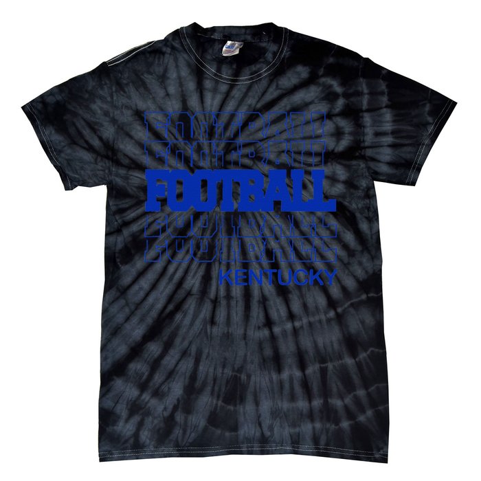 Football Kentucky In Modern Stacked Lettering Tie-Dye T-Shirt