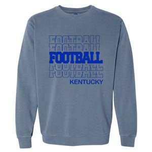 Football Kentucky In Modern Stacked Lettering Garment-Dyed Sweatshirt