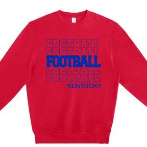 Football Kentucky In Modern Stacked Lettering Premium Crewneck Sweatshirt