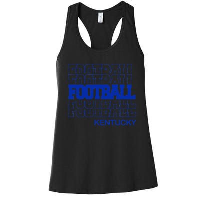 Football Kentucky In Modern Stacked Lettering Women's Racerback Tank