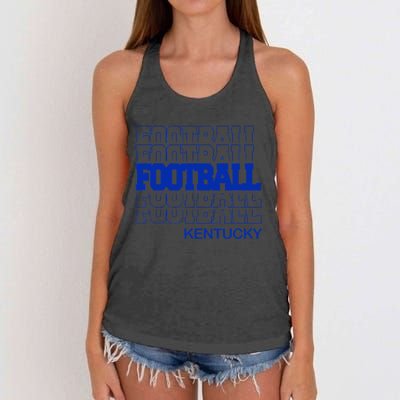 Football Kentucky In Modern Stacked Lettering Women's Knotted Racerback Tank