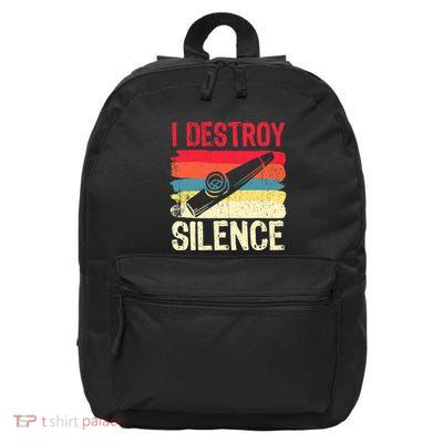 Funny Kazoo I Destroy Silence Musician Player 16 in Basic Backpack
