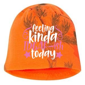 Feeling Kinda idgaf-ish Today Funny Pink Sarcasm Girl Kati - Camo Knit Beanie