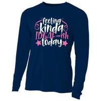 Feeling Kinda idgaf-ish Today Funny Pink Sarcasm Girl Cooling Performance Long Sleeve Crew