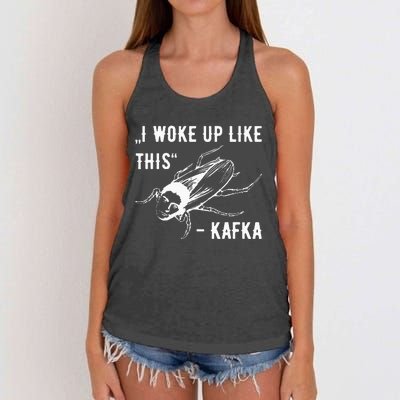 Franz Kafka I Woke Up Like This Vermin Transformation Women's Knotted Racerback Tank