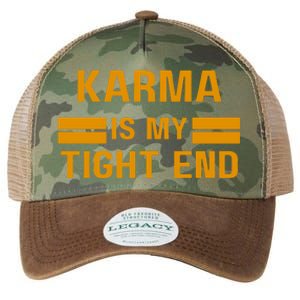 Funny Karma Is My Tight End Legacy Tie Dye Trucker Hat