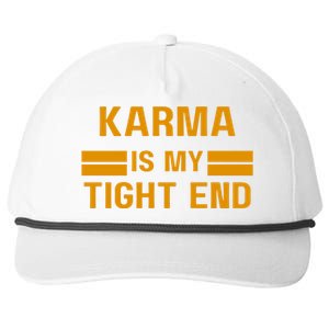 Funny Karma Is My Tight End Snapback Five-Panel Rope Hat