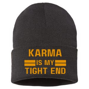 Funny Karma Is My Tight End Sustainable Knit Beanie