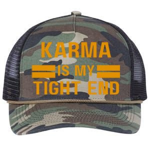 Funny Karma Is My Tight End Retro Rope Trucker Hat Cap