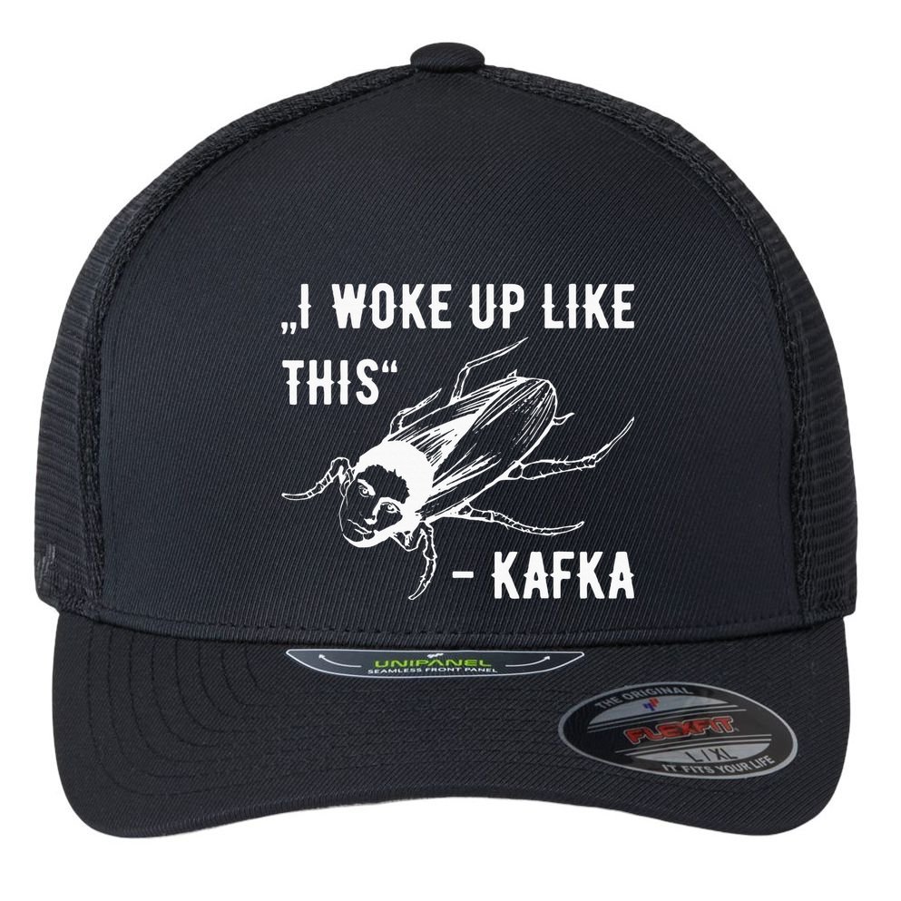 Franz Kafka I Woke Up Like This Vermin Transformation Flexfit Unipanel Trucker Cap