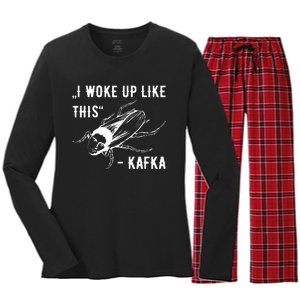 Franz Kafka I Woke Up Like This Vermin Transformation Women's Long Sleeve Flannel Pajama Set 