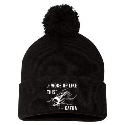 Franz Kafka I Woke Up Like This Vermin Transformation Pom Pom 12in Knit Beanie