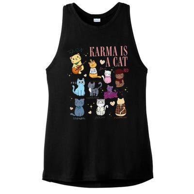 Funny Karma Is A Cat Funny Cat Music Concert Gift For Christmas Gifts Music Co Ladies PosiCharge Tri-Blend Wicking Tank