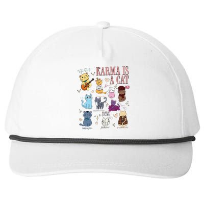 Funny Karma Is A Cat Funny Cat Music Concert Gift For Christmas Gifts Music Co Snapback Five-Panel Rope Hat