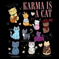 Funny Karma Is A Cat Funny Cat Music Concert Gift For Christmas Gifts Music Co Drawstring Bag
