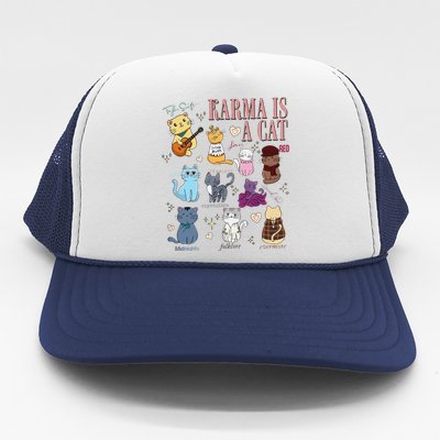 Funny Karma Is A Cat Funny Cat Music Concert Gift For Christmas Gifts Music Co Trucker Hat