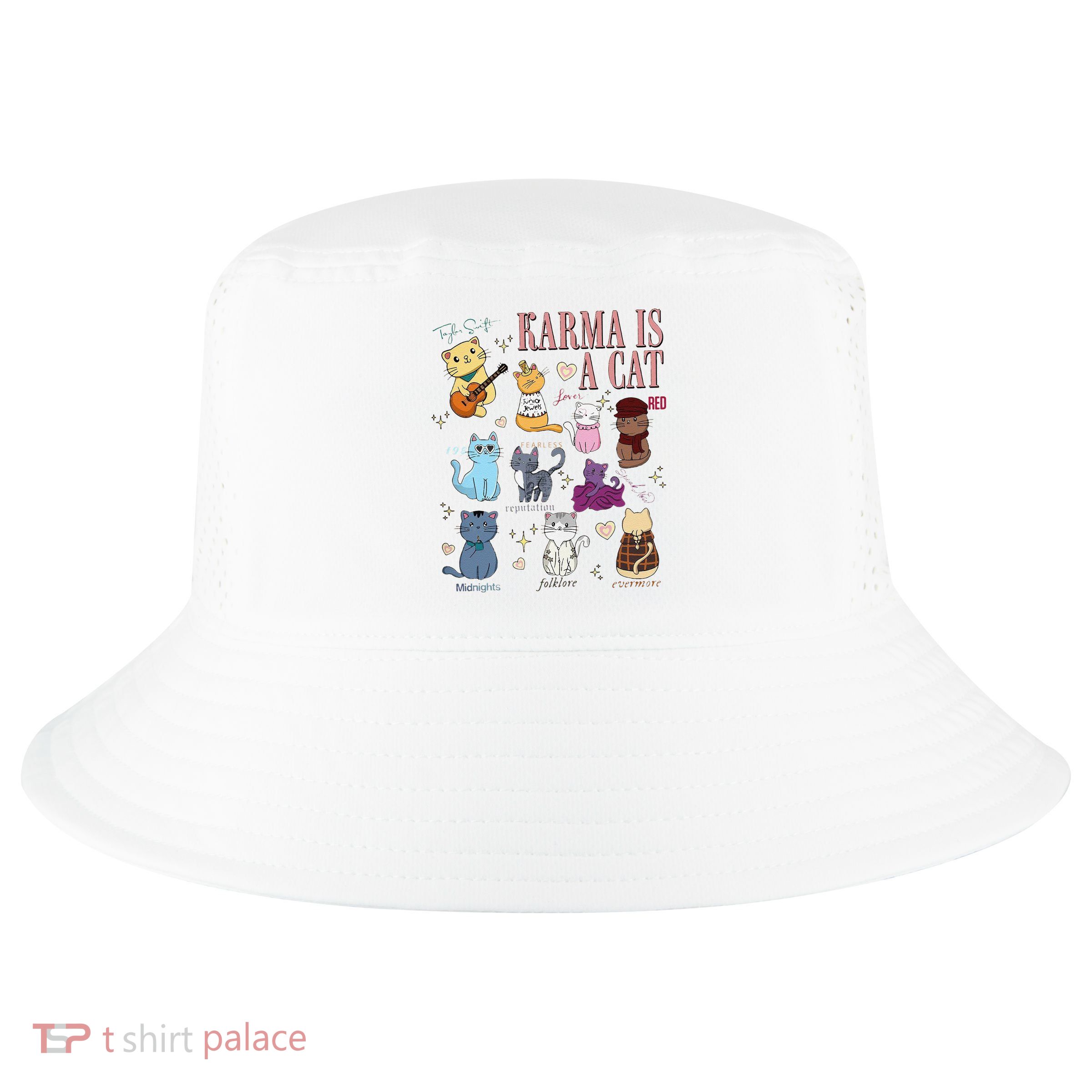 Funny Karma Is A Cat Funny Cat Music Concert Gift For Christmas Gifts Music Co Cool Comfort Performance Bucket Hat