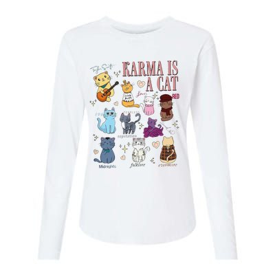 Funny Karma Is A Cat Funny Cat Music Concert Gift For Christmas Gifts Music Co Womens Cotton Relaxed Long Sleeve T-Shirt