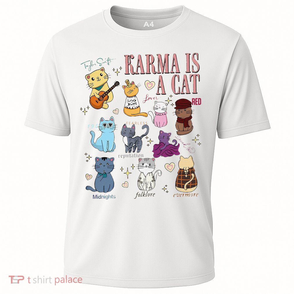 Funny Karma Is A Cat Funny Cat Music Concert Gift For Christmas Gifts Music Co Performance Shirt