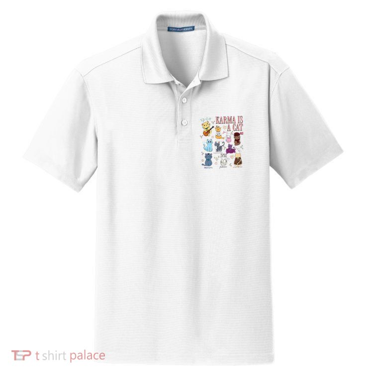 Funny Karma Is A Cat Funny Cat Music Concert Gift For Christmas Gifts Music Co Dry Zone Grid Polo