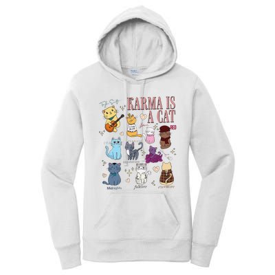 Funny Karma Is A Cat Funny Cat Music Concert Gift For Christmas Gifts Music Co Women's Pullover Hoodie