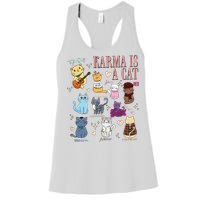 Funny Karma Is A Cat Funny Cat Music Concert Gift For Christmas Gifts Music Co Women's Racerback Tank