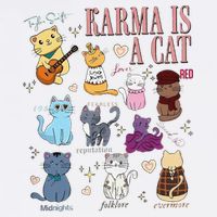 Funny Karma Is A Cat Funny Cat Music Concert Gift For Christmas Gifts Music Co Womens Tank Top