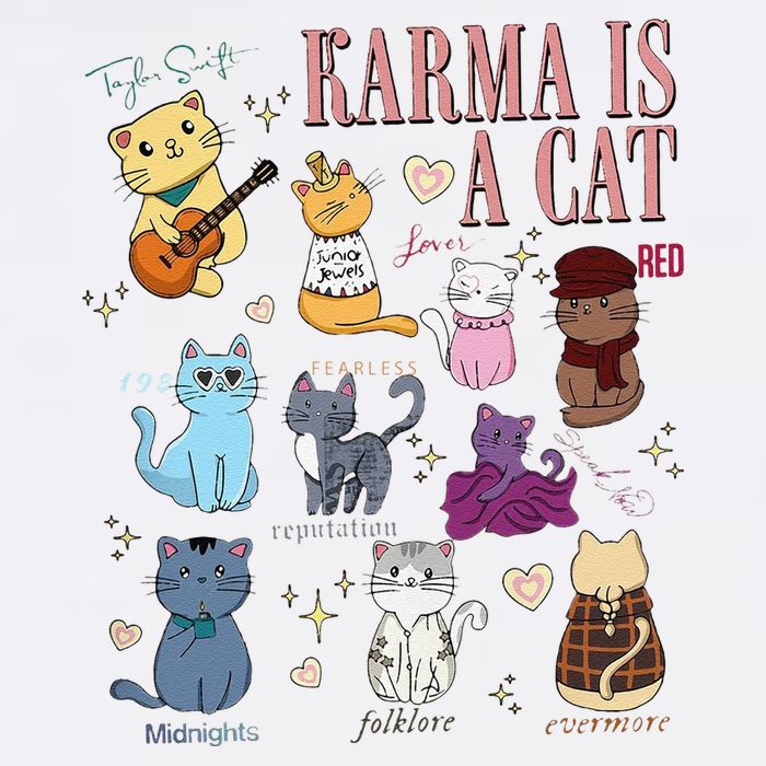Funny Karma Is A Cat Funny Cat Music Concert Gift For Christmas Gifts Music Co Womens Tank Top