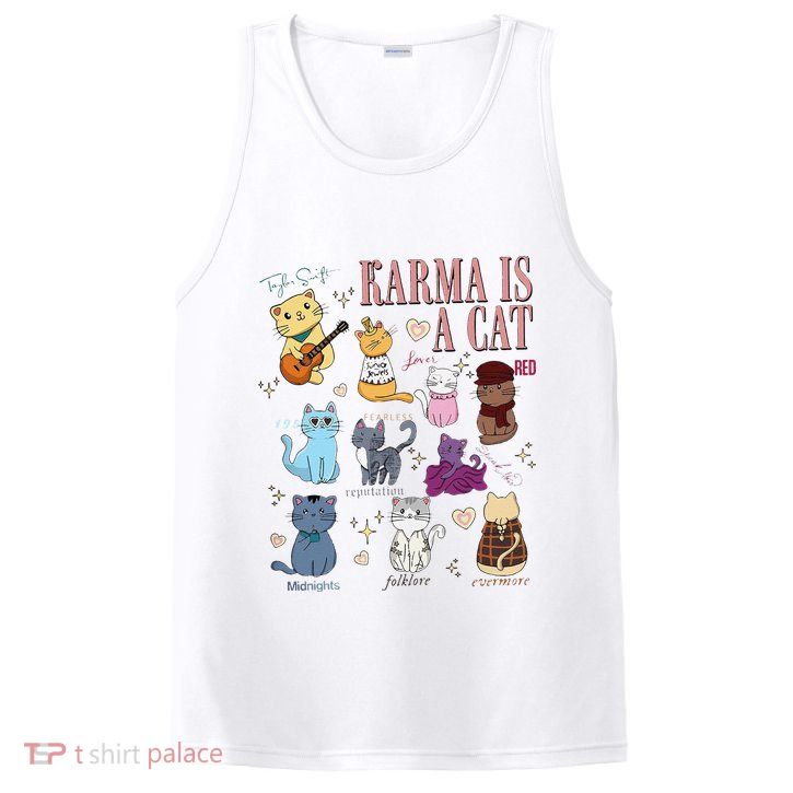 Funny Karma Is A Cat Funny Cat Music Concert Gift For Christmas Gifts Music Co PosiCharge Competitor Tank