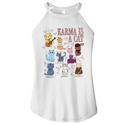 Funny Karma Is A Cat Funny Cat Music Concert Gift For Christmas Gifts Music Co Women’s Perfect Tri Rocker Tank