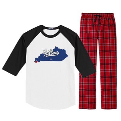 Fulton Kentucky Ky Map Raglan Sleeve Pajama Set