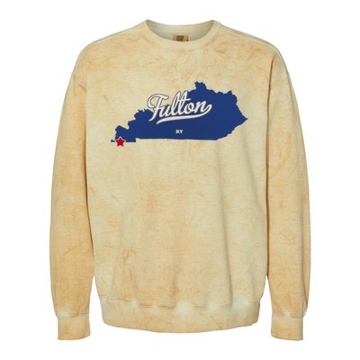 Fulton Kentucky Ky Map Colorblast Crewneck Sweatshirt