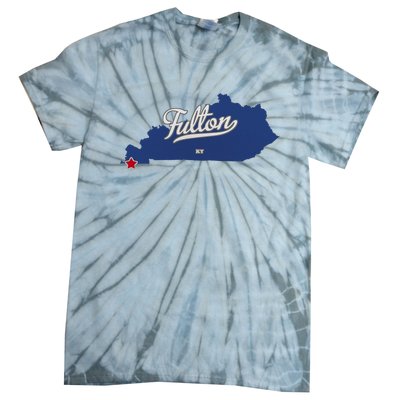 Fulton Kentucky Ky Map Tie-Dye T-Shirt