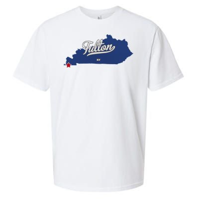 Fulton Kentucky Ky Map Sueded Cloud Jersey T-Shirt