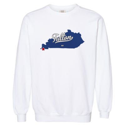 Fulton Kentucky Ky Map Garment-Dyed Sweatshirt