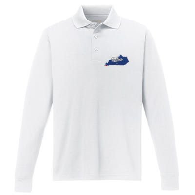 Fulton Kentucky Ky Map Performance Long Sleeve Polo