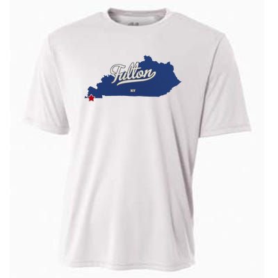 Fulton Kentucky Ky Map Cooling Performance Crew T-Shirt