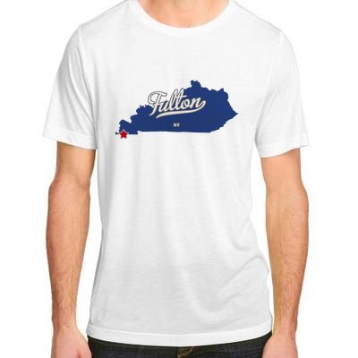 Fulton Kentucky Ky Map Adult ChromaSoft Performance T-Shirt