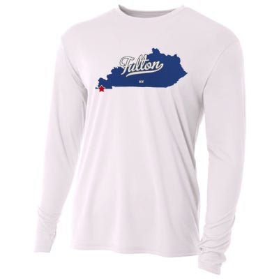 Fulton Kentucky Ky Map Cooling Performance Long Sleeve Crew