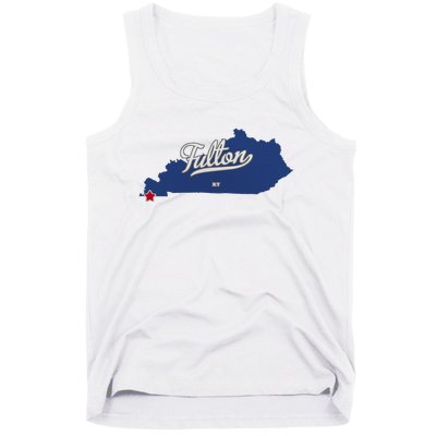 Fulton Kentucky Ky Map Tank Top