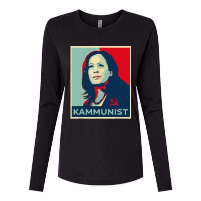 Funny Kammunist Kamala Harris 2024 Kamunism Communist Womens Cotton Relaxed Long Sleeve T-Shirt