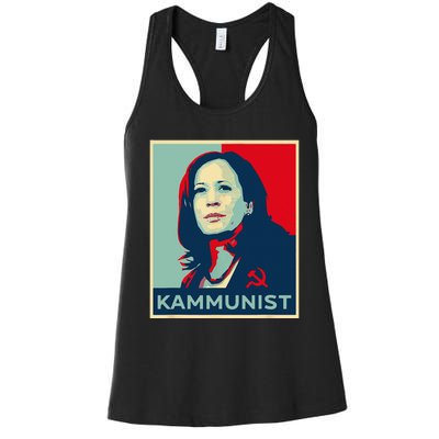 Funny Kammunist Kamala Harris 2024 Kamunism Communist Women's Racerback Tank