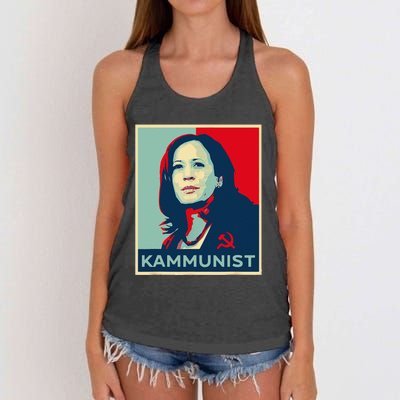 Funny Kammunist Kamala Harris 2024 Kamunism Communist Women's Knotted Racerback Tank