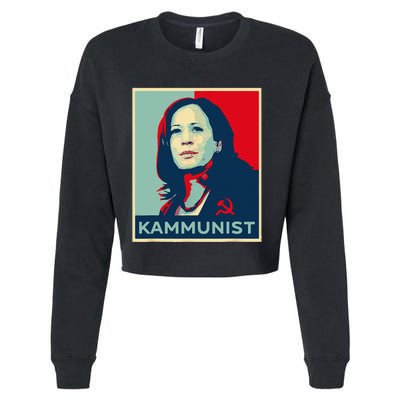 Funny Kammunist Kamala Harris 2024 Kamunism Communist Cropped Pullover Crew