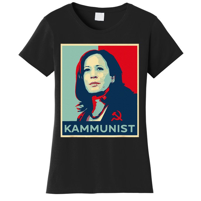 Funny Kammunist Kamala Harris 2024 Kamunism Communist Women's T-Shirt