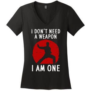 Funny Karate Karate Black Belt Martial Arts Women's V-Neck T-Shirt