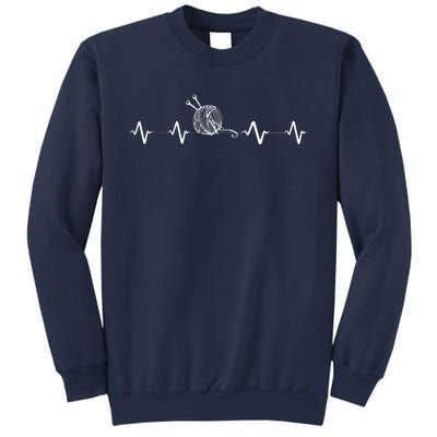 Funny Knitting Knitter Yarn Heartbeat Sweatshirt